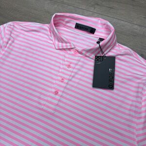 NWT G/FORE Pink White Striped Polo Shirt Men's Sz XXL Golf Tour Preppy